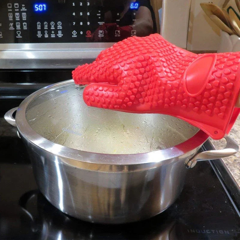 BBQ Silicone Grilling Gloves – Heat Resistant Cooking and Baking Mitts - Image 2