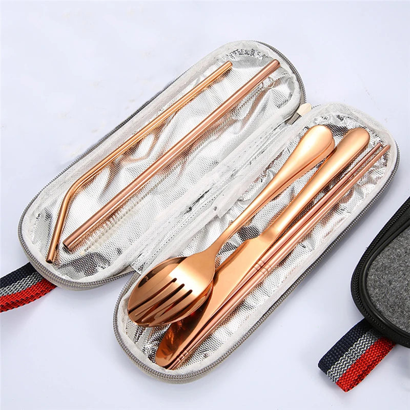 Essential 8-Piece Reusable Travel Cutlery Set for Eco-Conscious Travelers - Image 4