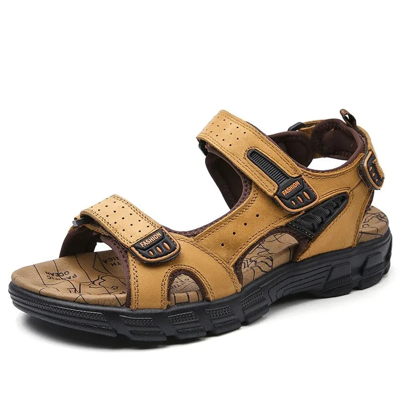 2024 New Genuine Leather Men's Sandals – Durable Summer Outdoor Footwear - Image 6