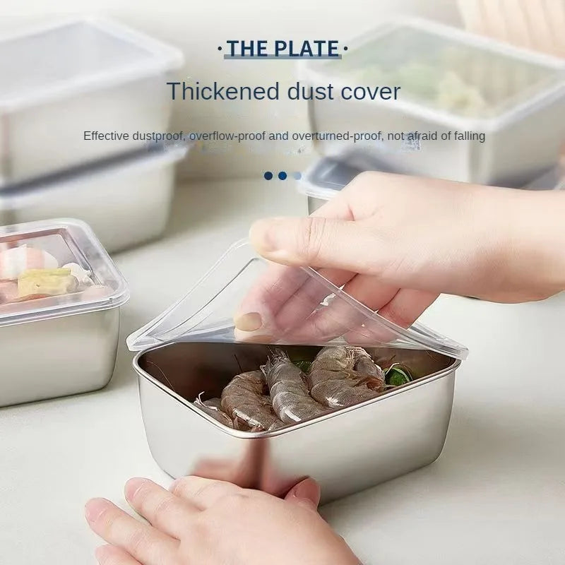 Durable Stainless Steel Food Storage Pan with Lid for Commercial Use - Image 4