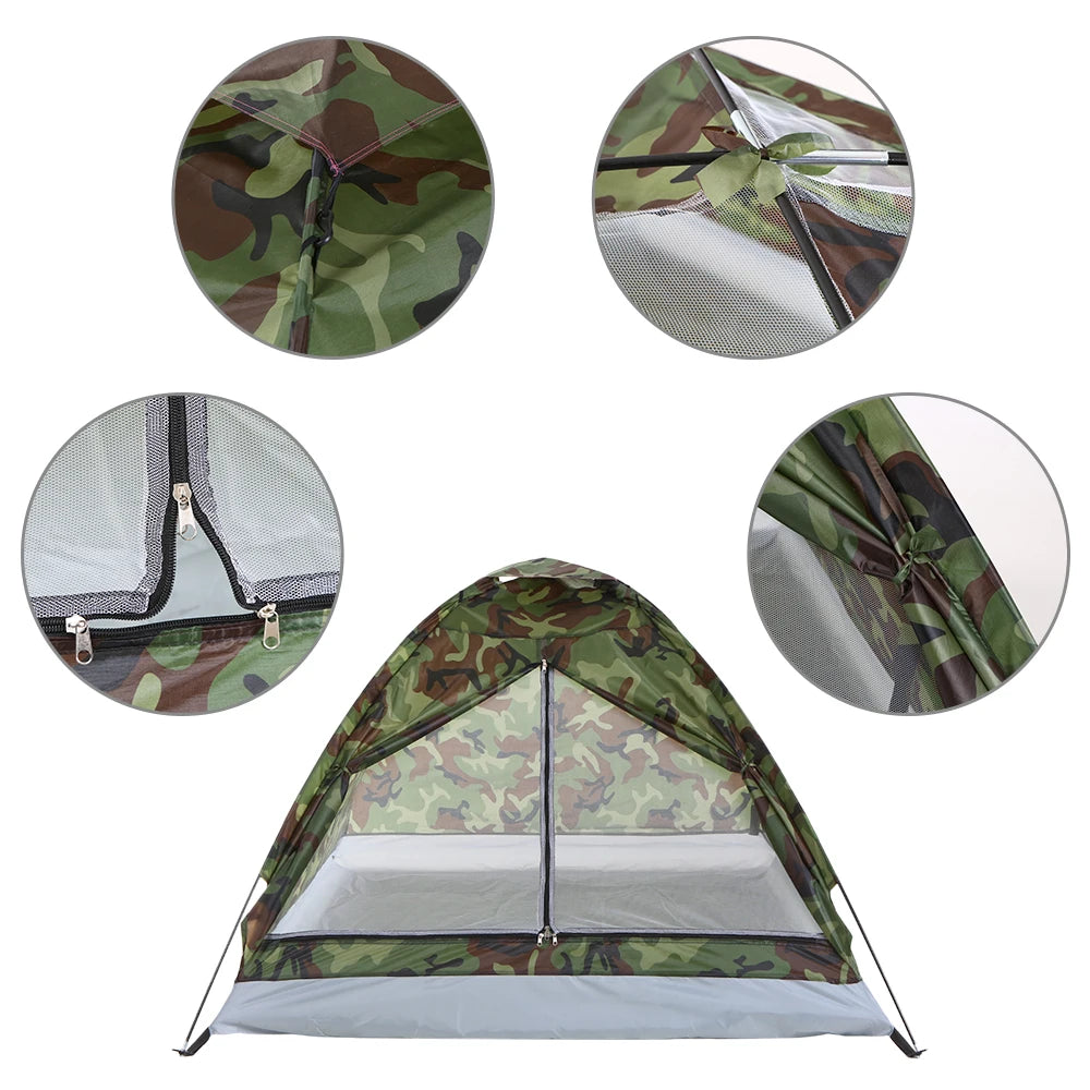 Portable Camouflage Camping Tent – Waterproof & Windproof for Outdoor Adventures - Image 4