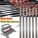 Premium 50cm Stainless Steel BBQ Skewers for Global Grilling Enthusiasts