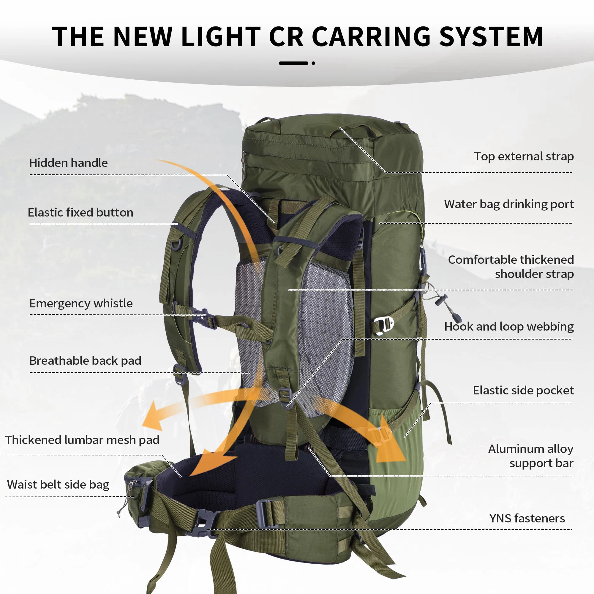 Naturehike Camping Backpacks – 55L Waterproof Hiking Trekking Packs - Image 2