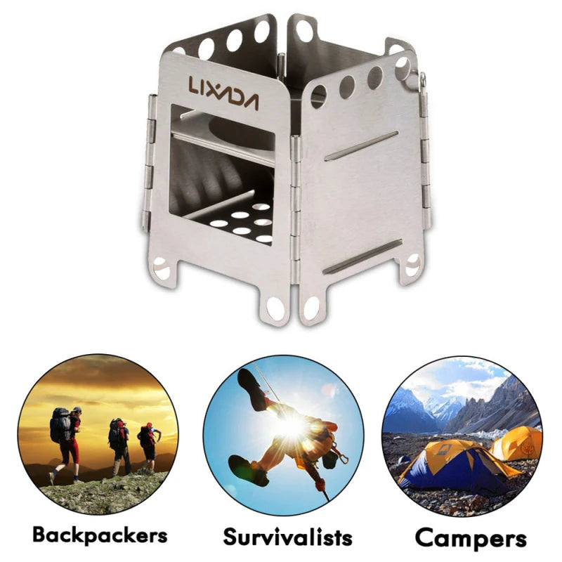 Portable Stainless Steel Lightweight Folding Wood Stove for Outdoor Adventures - Image 3