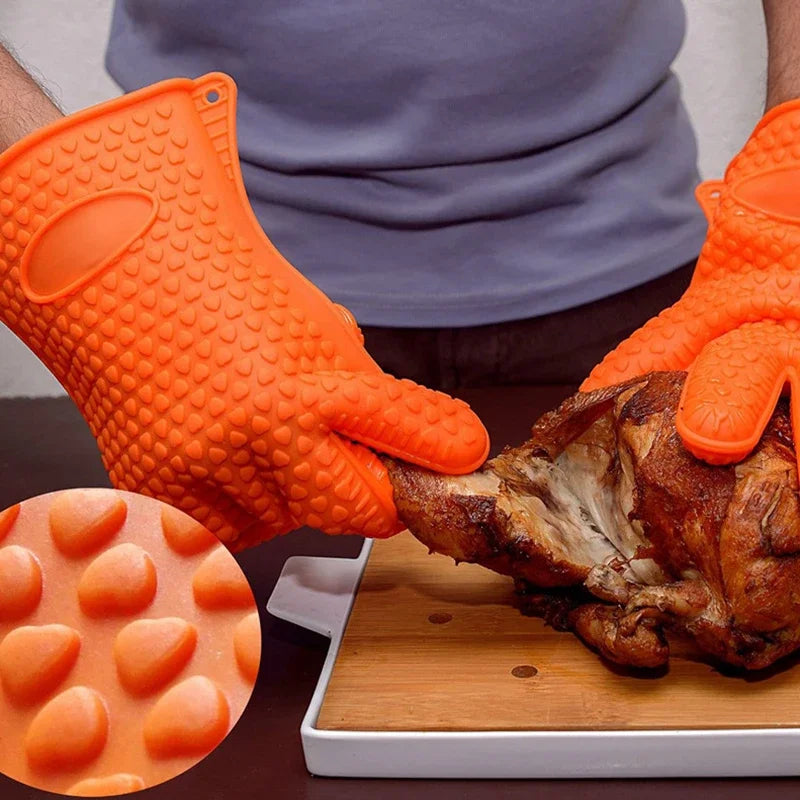 BBQ Silicone Grilling Gloves – Heat Resistant Cooking and Baking Mitts - Image 4