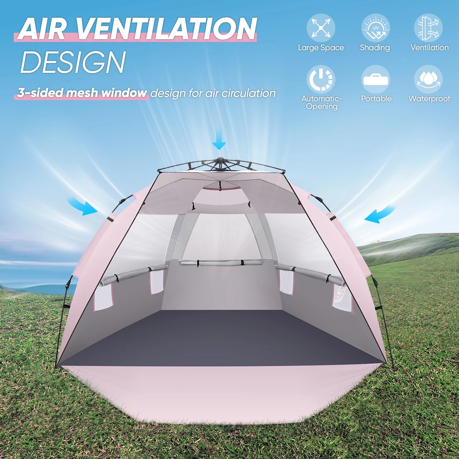 Beach Tent Sun Shelter – Portable Shade Canopy for Family Fun - Image 6