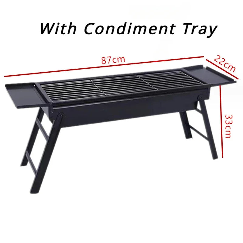 Portable 60cm Foldable Barbecue Grill for Outdoor Gatherings - Image 3