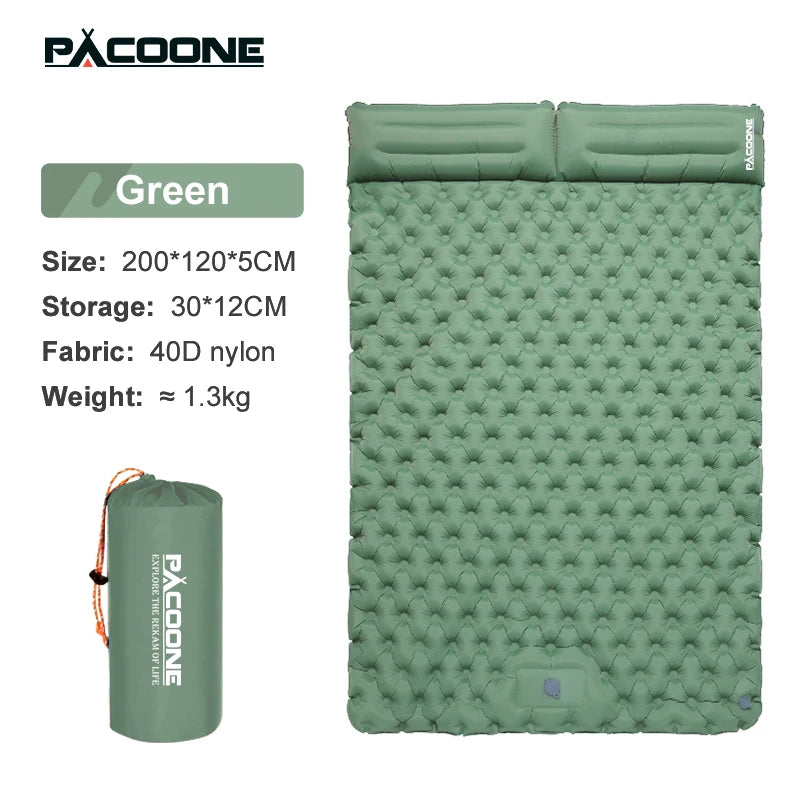 PACOONE Outdoor Camping Double Inflatable Mattress - Image 9