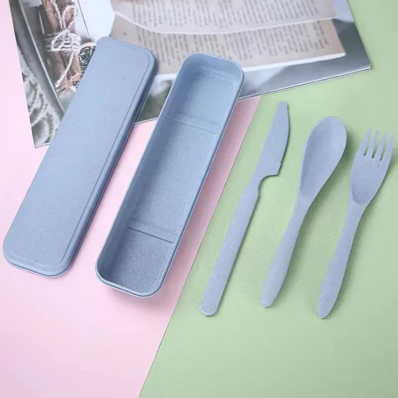 Colorful Wheat Straw Cutlery Set – Eco-Friendly Tableware for Every Occasion - Image 7