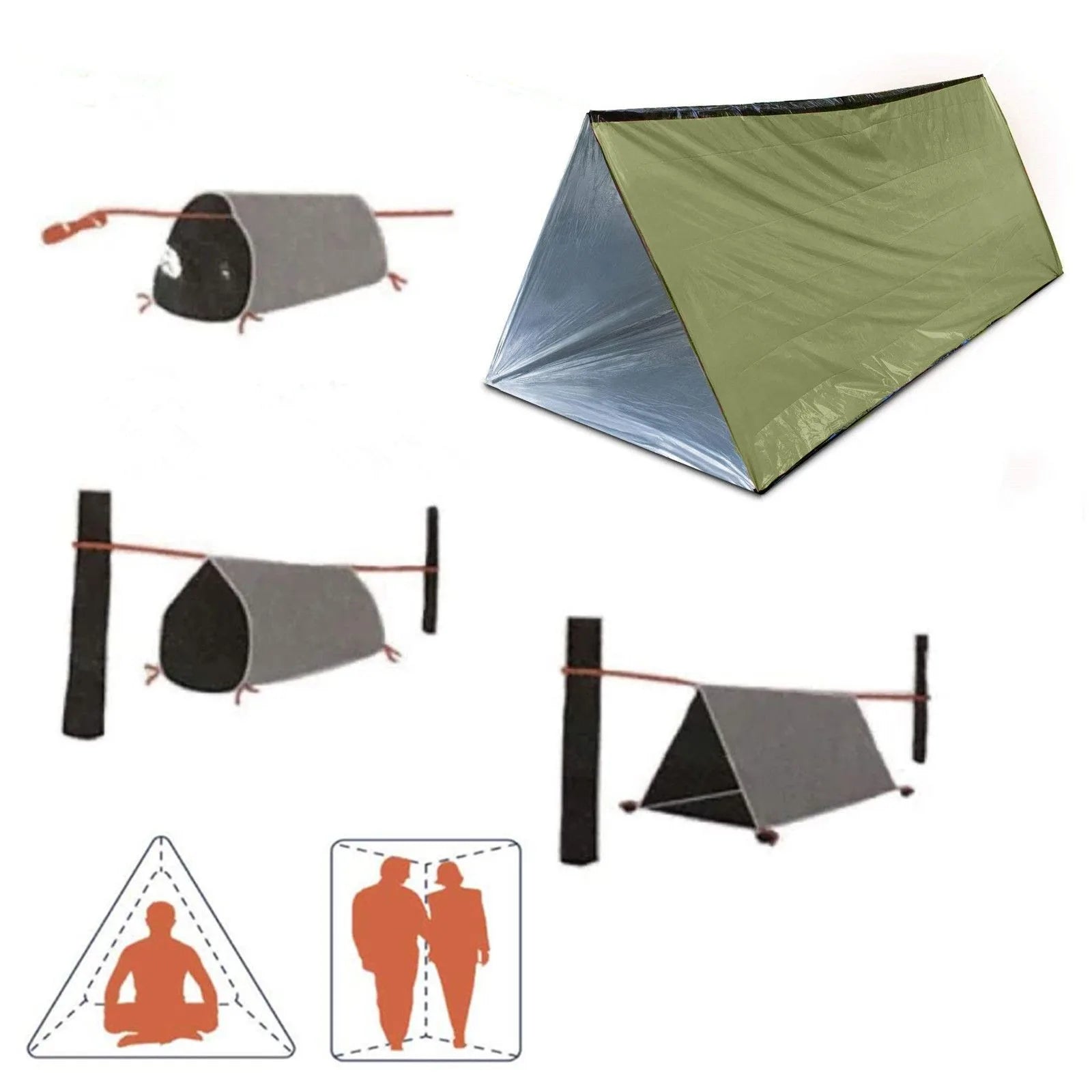 2 Person Emergency Shelter Bivy Survival Tent Kit – Essential Outdoor Gear - Image 4