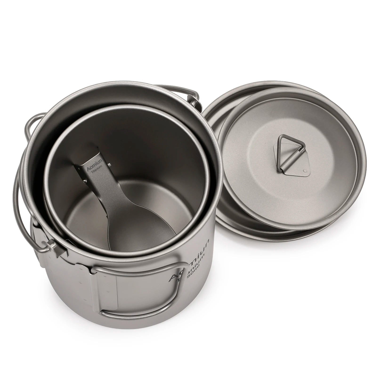 Lightweight Titanium Camping Cookware Set – Pot, Cup, and Spork - Image 2